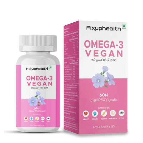 Omega 3 Vegan Capsule with Flaxseed Evening Primerose Oil Nutrition Supplement