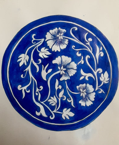 Blue Faux Pottery by Lipika