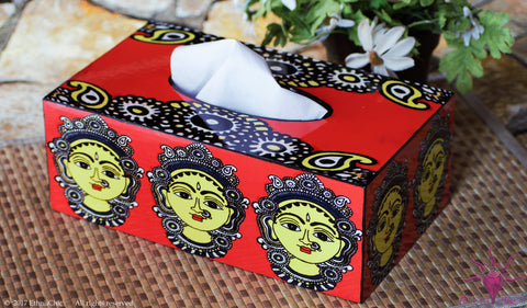 Tissue Box -Kalamkari Face