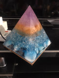 Crystal colour changing pyramid