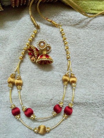 Women Silk Threaded Jewellery Set