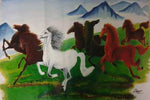 A Seven Horse Vastu Painting on Canvas