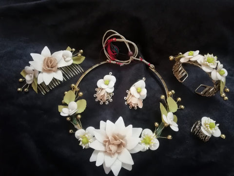 Foamiran White Floral set