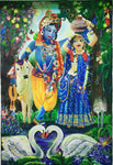 Radha krishna, Acrylic on canvas, by Rishma Narodia