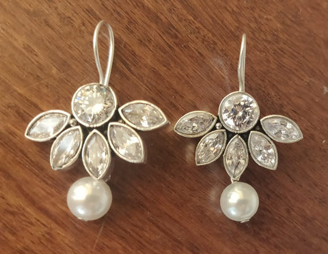 High quality American Diamond Earrings with pearl