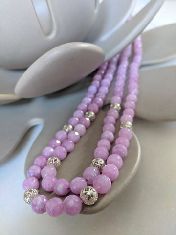 Mauve Faceted Onyx Double String