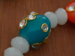 White opal crystal beaded contemporary neckpiece
