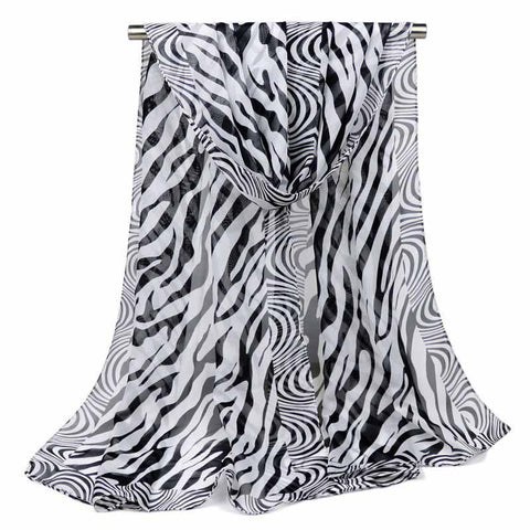015-MS-Zebra Print Chiffon Scarf