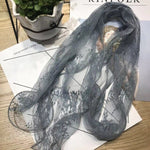 002-MS-Spring new lace embroidered long women's fashion scarve